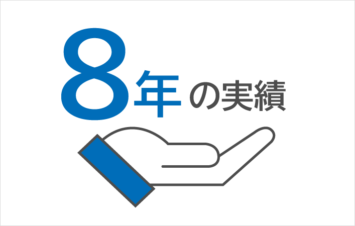 8年の実績