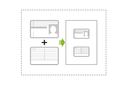 免許証などカードの裏表を用紙の片面にコピー