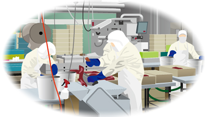 図：加工工場の臭気除去