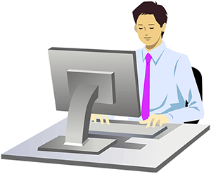 PCで作業しているイメージ