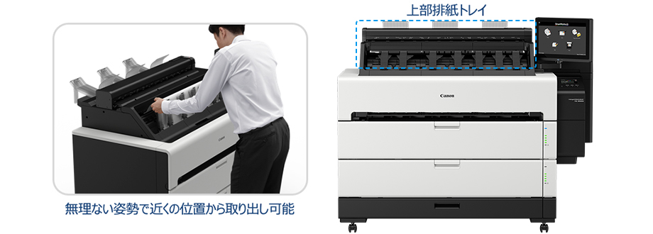 図：上部排紙トレイ
