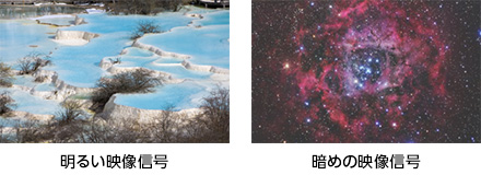 明るい映像信号 暗めの映像信号