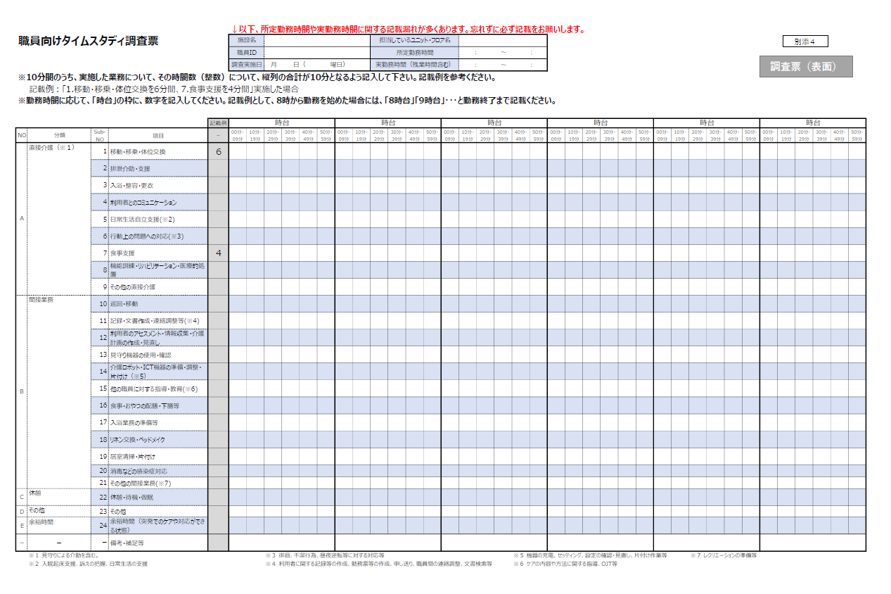 図表6 「職員向けタイムスタディ調査票」