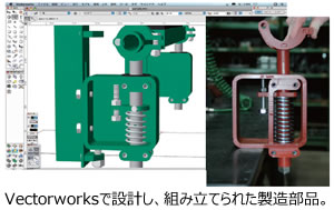 Vectorworksで設計し、組み立てられた製造部品。