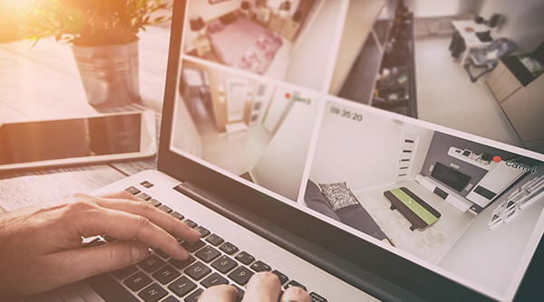 イメージ:防犯カメラを使った遠隔監視の活用シーン