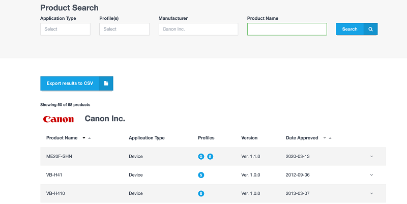 ONVIF適合製品の探し方-3