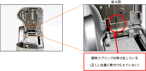 図：正しい位置に取り付けられていない