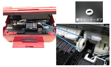 搬送ローラーギアを示す写真