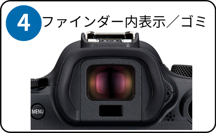 (4)ファインダー内表示・ゴミ